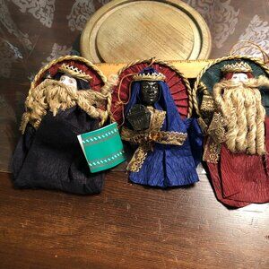 Vintage Three Wise Men crafted ornaments
